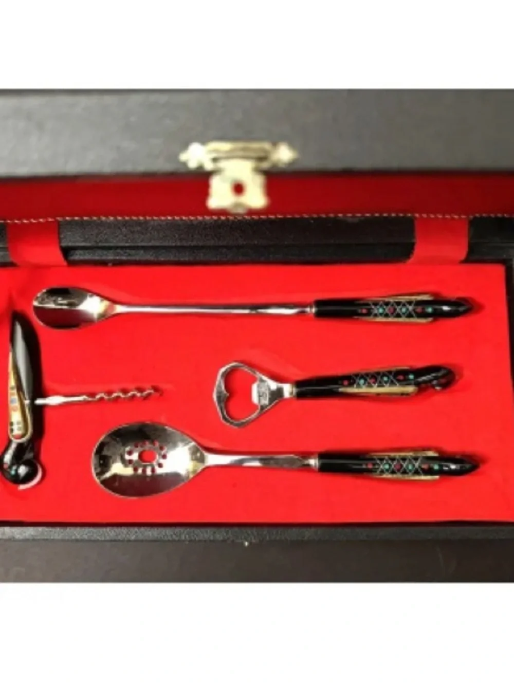 Late 20th Century S&s Haddad Family Authentic Jezzine Bar Serving Set
